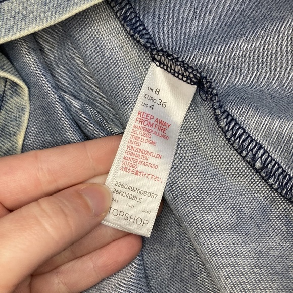 topshop womens 4p denim skater skirt acid wash cot - Picture 5 of 6